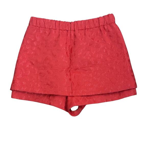 MAJE Jacquard Red Allover Tonal Leopard Pattern Skort Women’s Sz FR 36 / US 4 - Picture 8 of 14